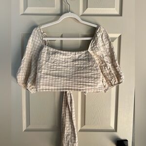 💰⬇️ CLOSET CLEAROUT H&M | Gingham back-tie Crop Top | XL